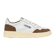 Sneakers Autry Medalist Low in pelle bianca e suede tabacco
