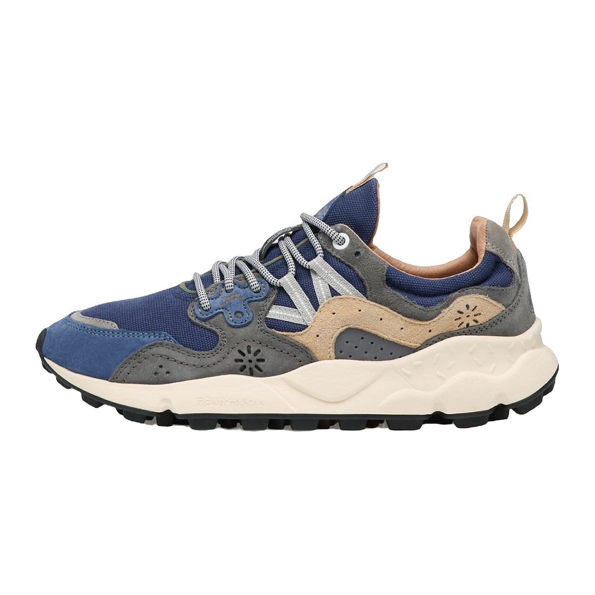 Sneakers Flower Mountain In Suede E Tessuto Tecnico - Navy-grigio