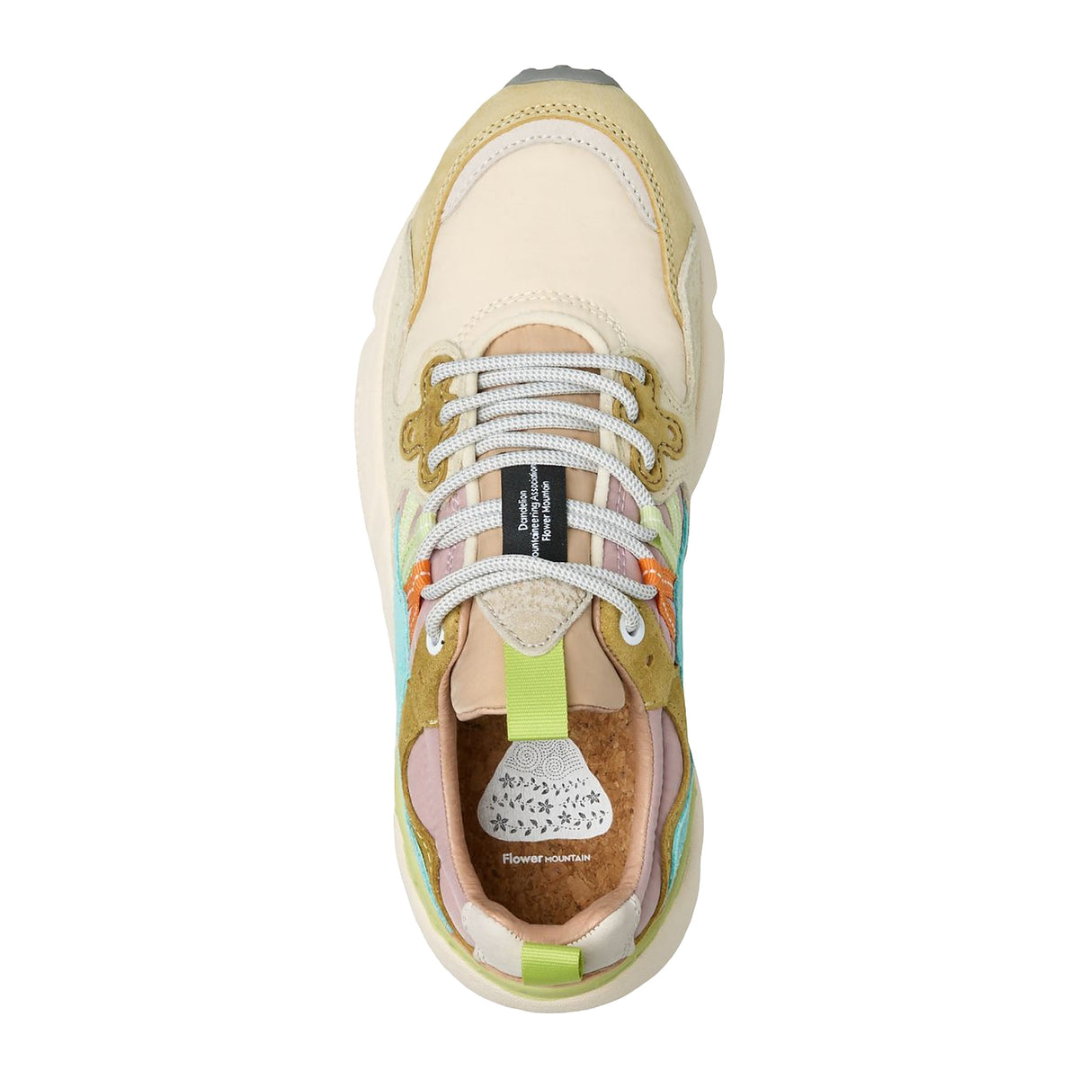 Sneakers Flower Mountain In Suede E Tessuto Tecnico - Bianco Latte-celeste, vista 3