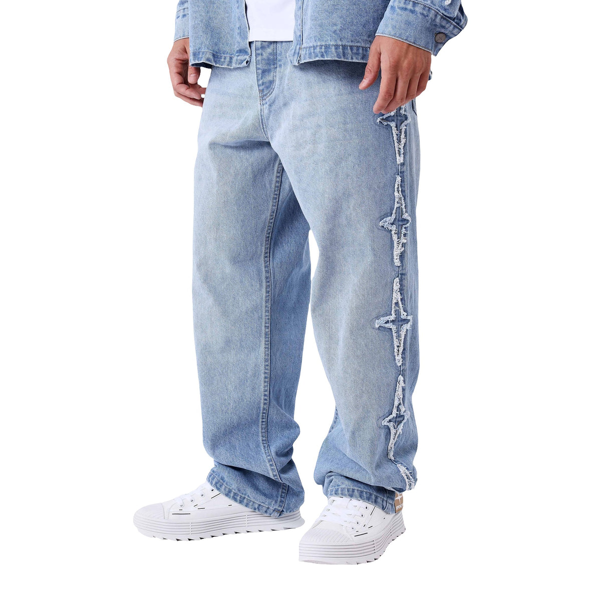 Jeans Project X Paris Baggy Con Inserti Polaris, vista 2
