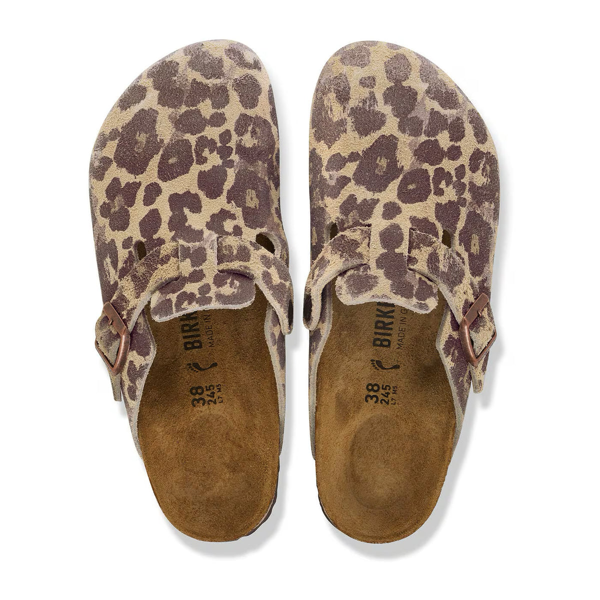 Sandali Bassi Birkenstock Boston Leo Sandcastle, Suede Leather, vista 2