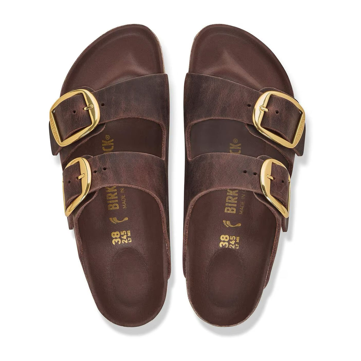 Sandali Bassi Birkenstock Arizona Big Buckle HEX Habana, Oiled Leather, vista 3