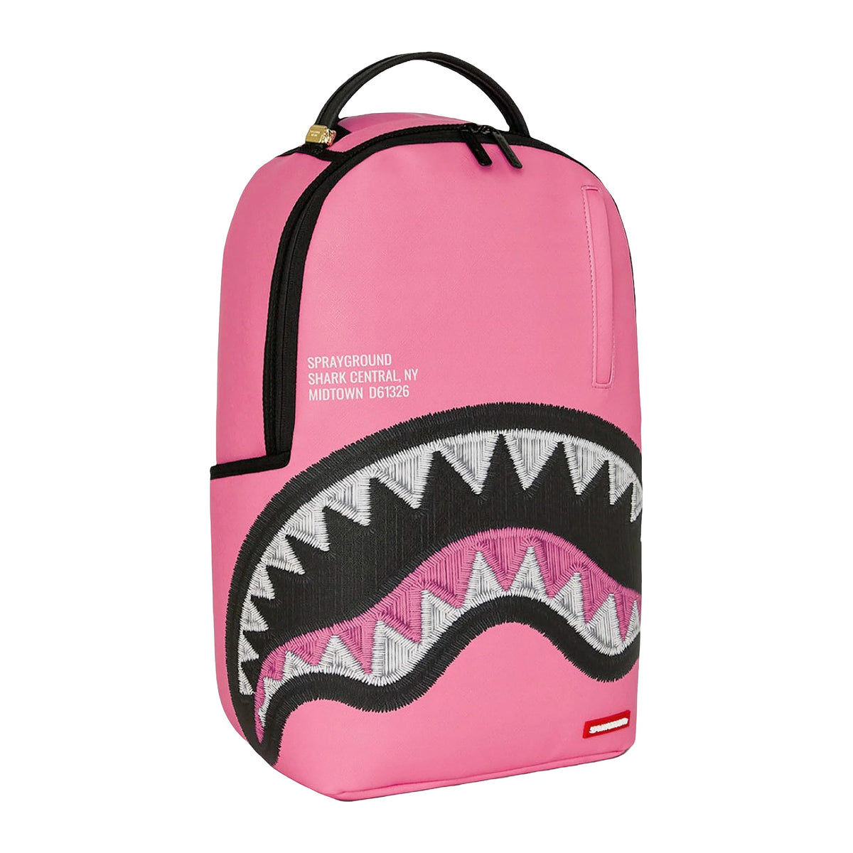 Zaini Sprayground Shark Central Pink Embroidered backpack, vista 2