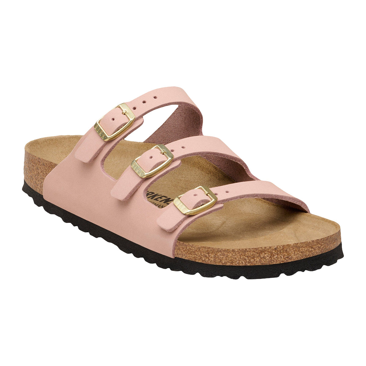 Sandali Bassi Birkenstock Florida Soft Pink, Nubuck Leather