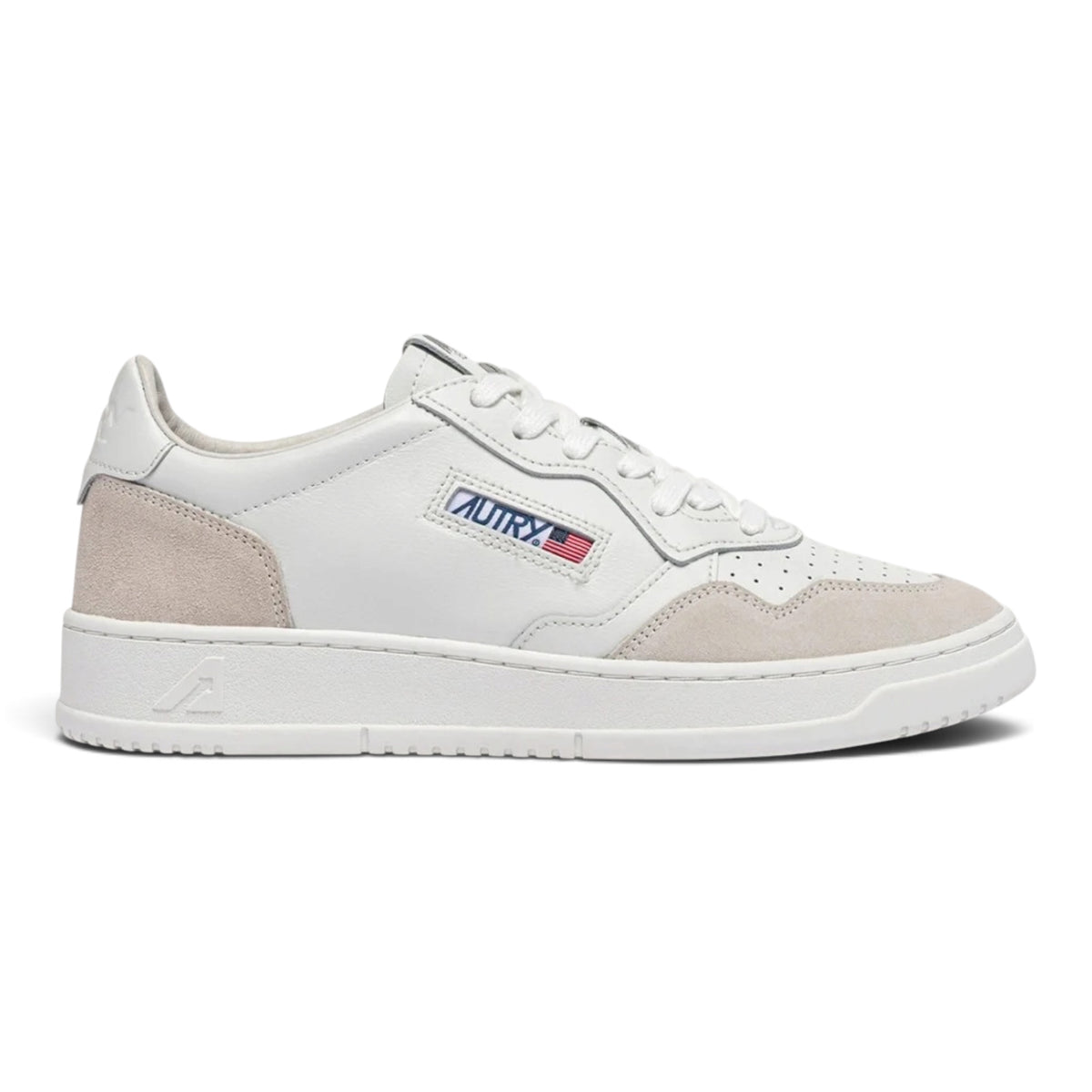 SNEAKERS MEDALIST LOW IN SUEDE E PELLE BIANCA