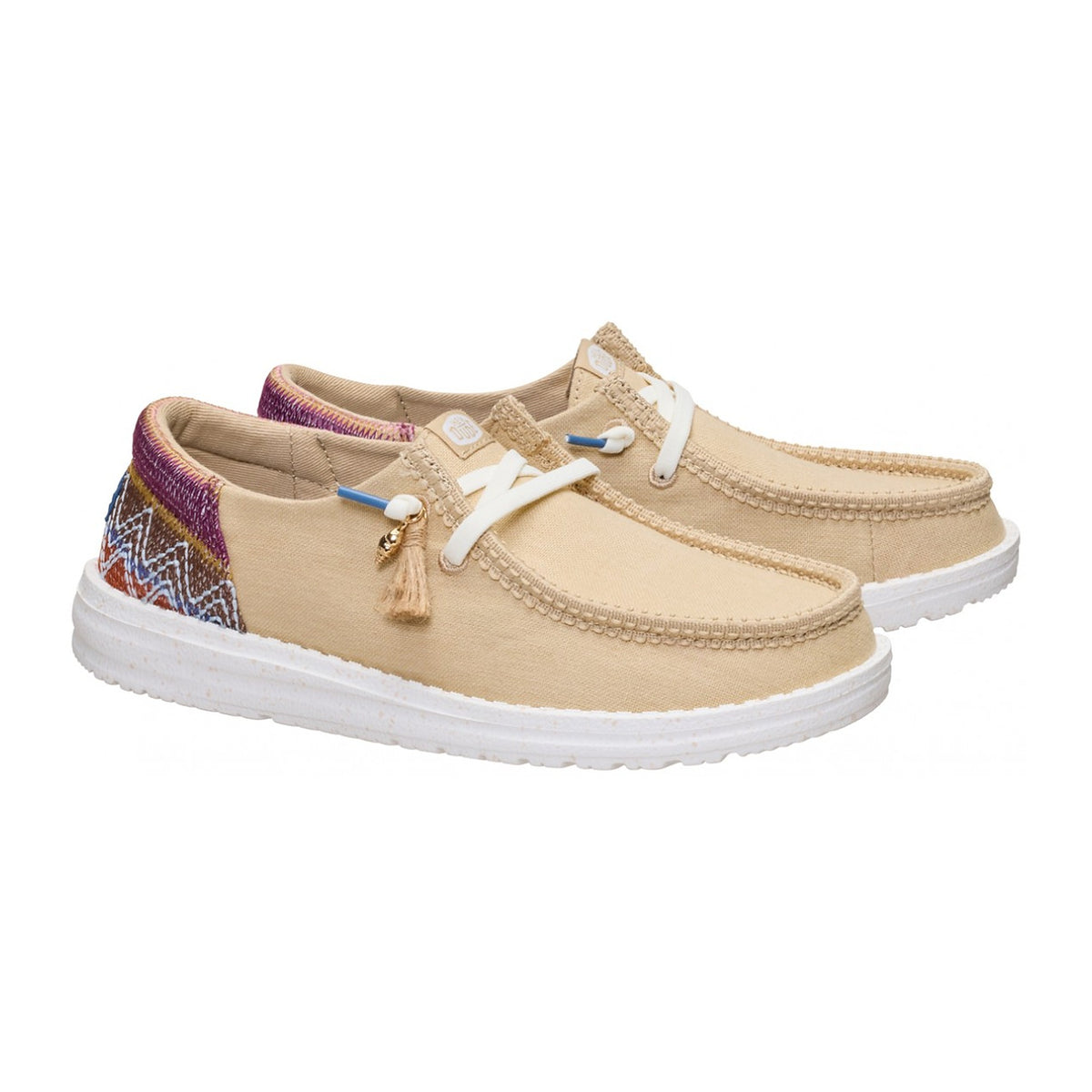 Ballerine e Mocassini Hey Dude Wendy Funk Beach Woven Irish Cream/Multi, vista 2