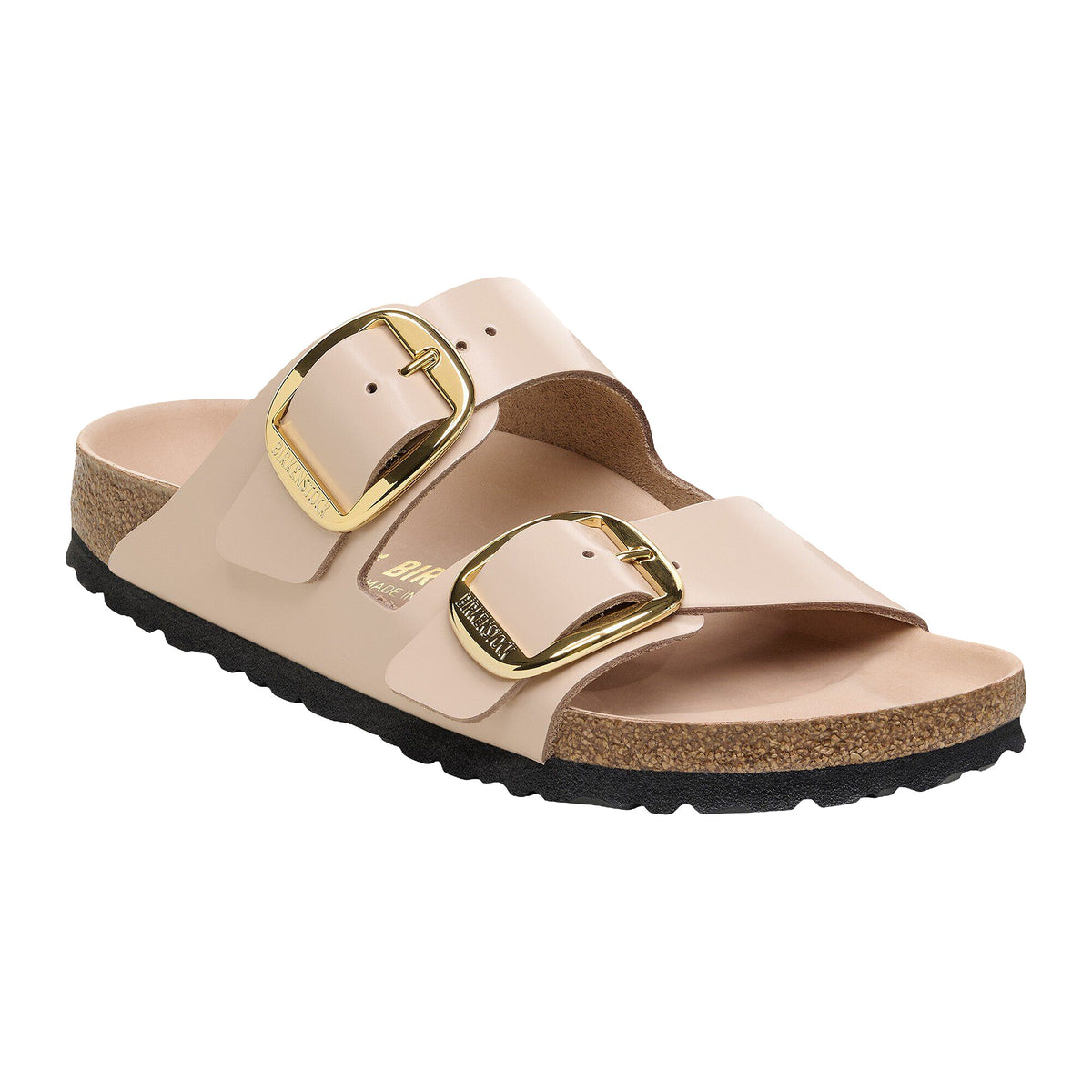 Sandali Bassi Birkenstock Arizona Big Buckle HEX Shine New Beige, Natural Lea