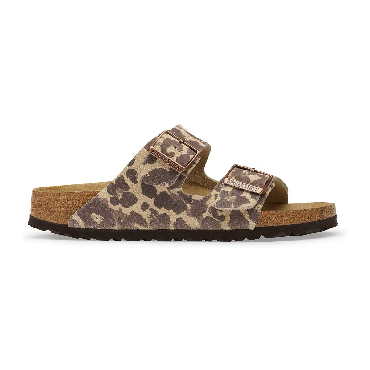 Sandali Bassi Birkenstock Arizona Leo Sandcastle, Suede Leather, vista 3