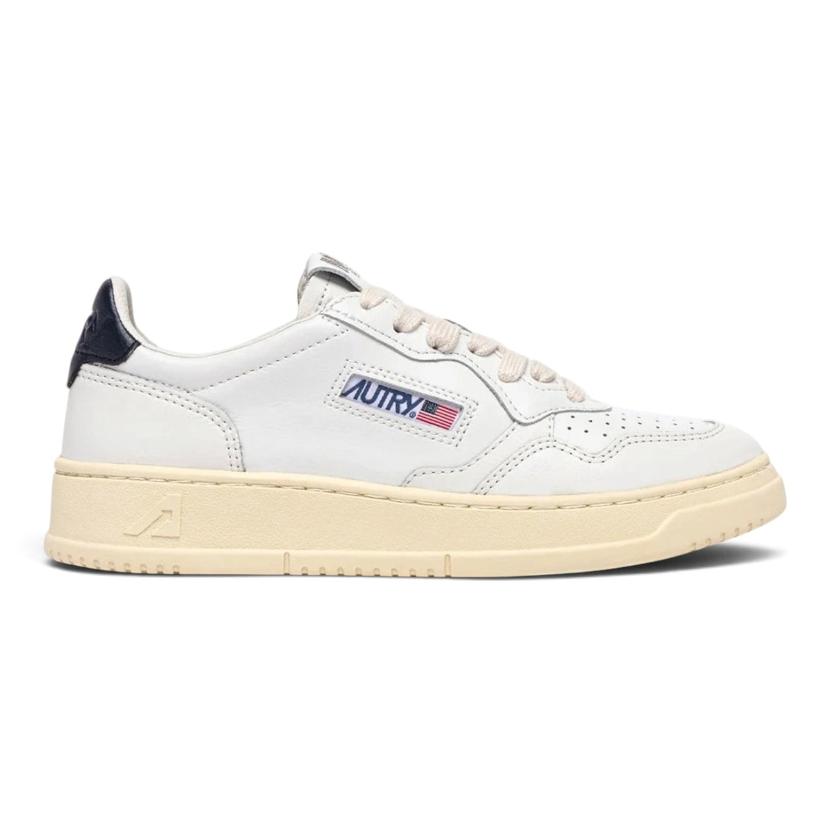 Sneakers Autry Medalist Low in pelle bianca e space blu