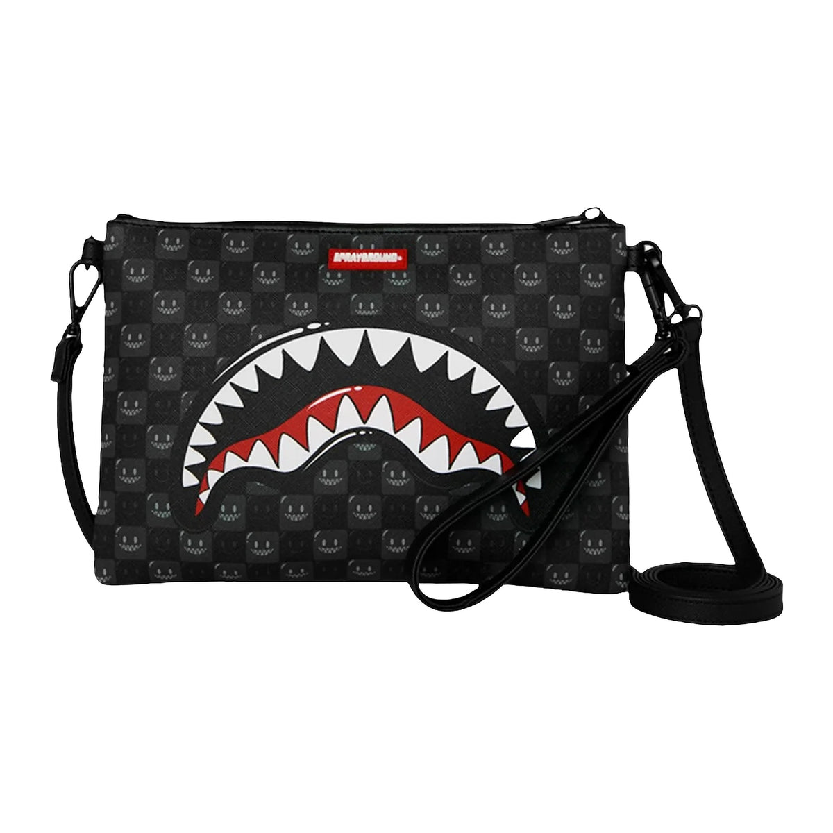 Pochette Sprayground Sharks IN Paris WTF Bubbly Black Check Crossover Clutch