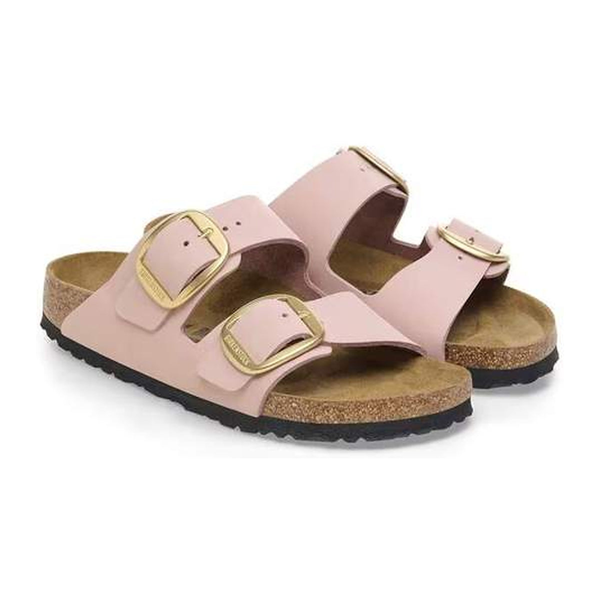 Sandali Bassi Birkenstock Arizona Big Buckle Soft Pink, Nubuck Leather, vista 2