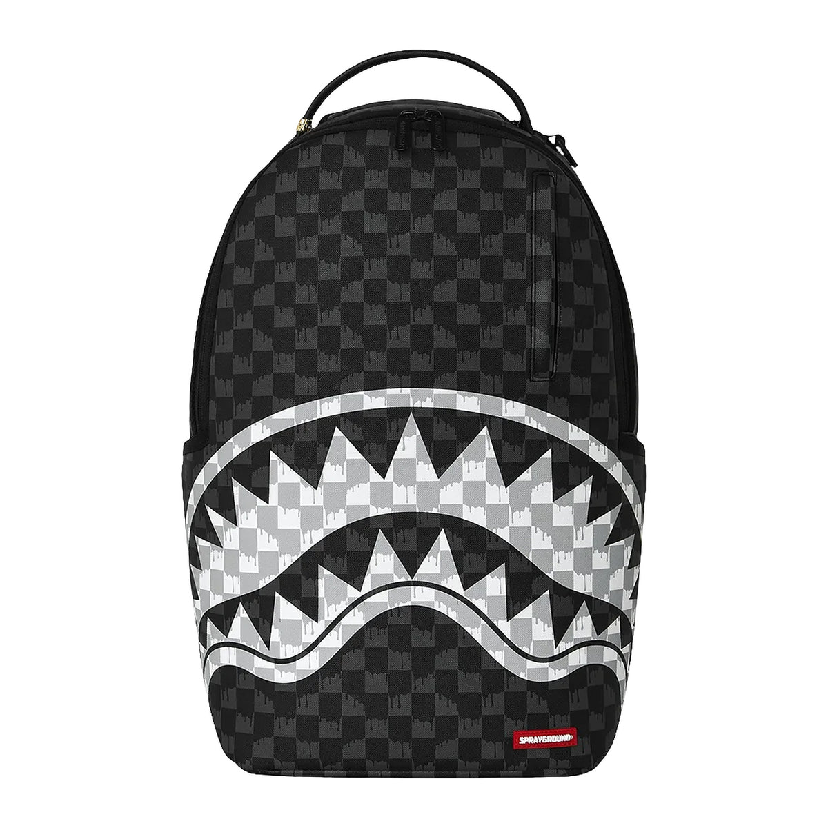 Zaini Sprayground Black AND White Drip Check Shark Backpack