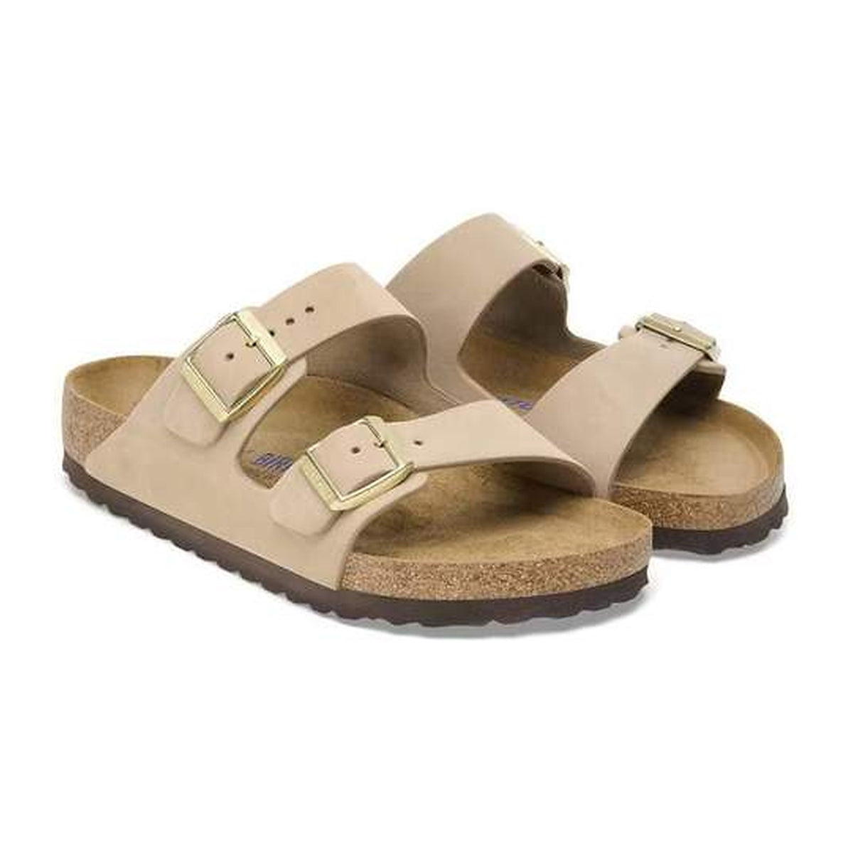 Sandali Bassi Birkenstock Arizona SFB Sandcastle, Nubuck Leather, vista 2