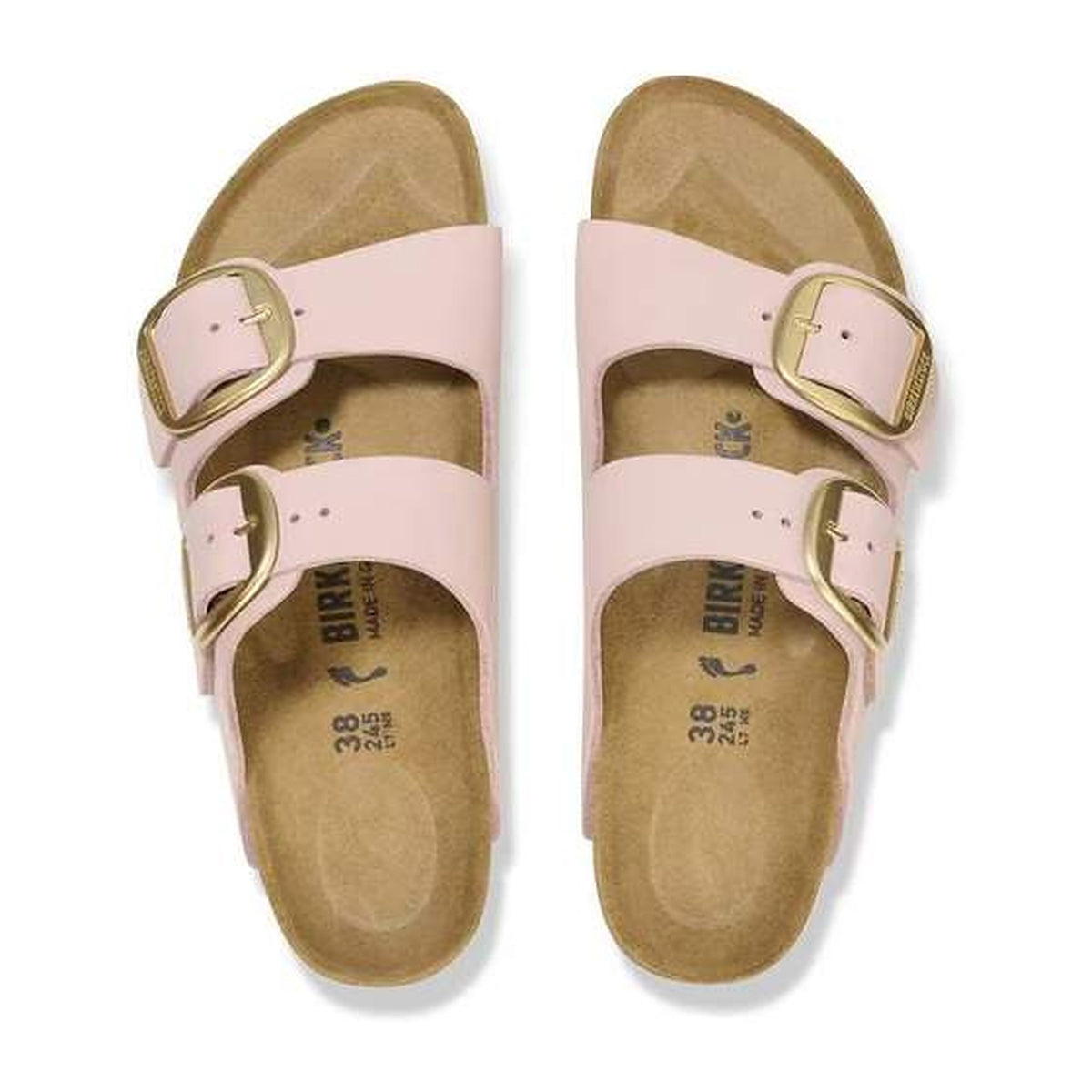 Sandali Bassi Birkenstock Arizona Big Buckle Soft Pink, Nubuck Leather, vista 3
