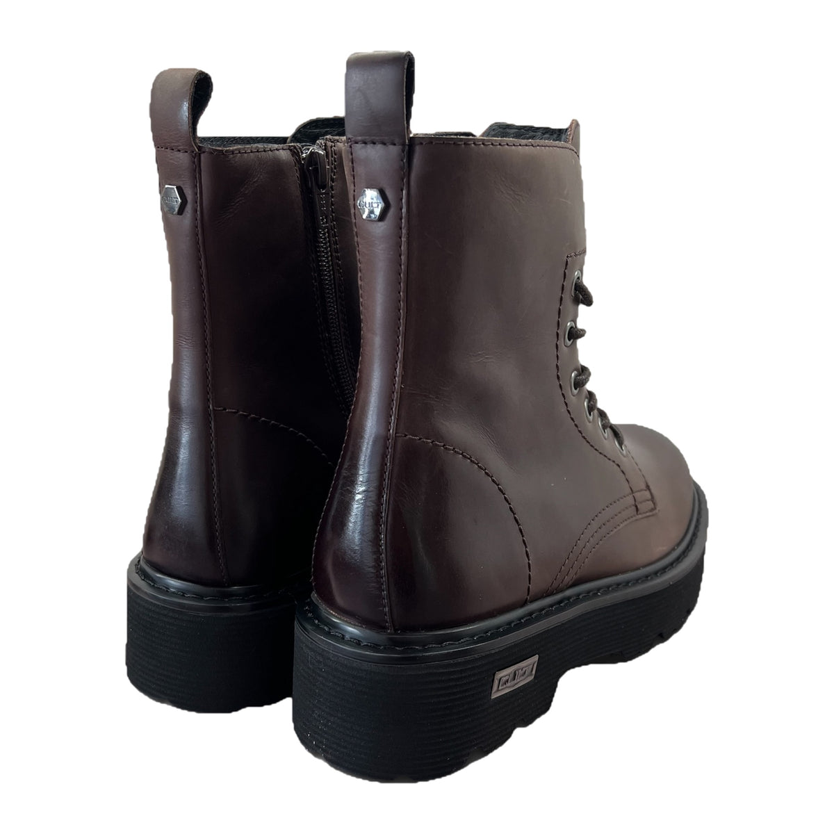Anfibi Cult Donna In Pelle Marrone Con Suola Chunky – foto 3