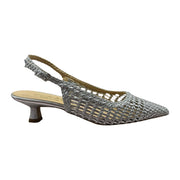 Décolleté Codic&20 Slingback Intreccio Argento Tacco 5cm