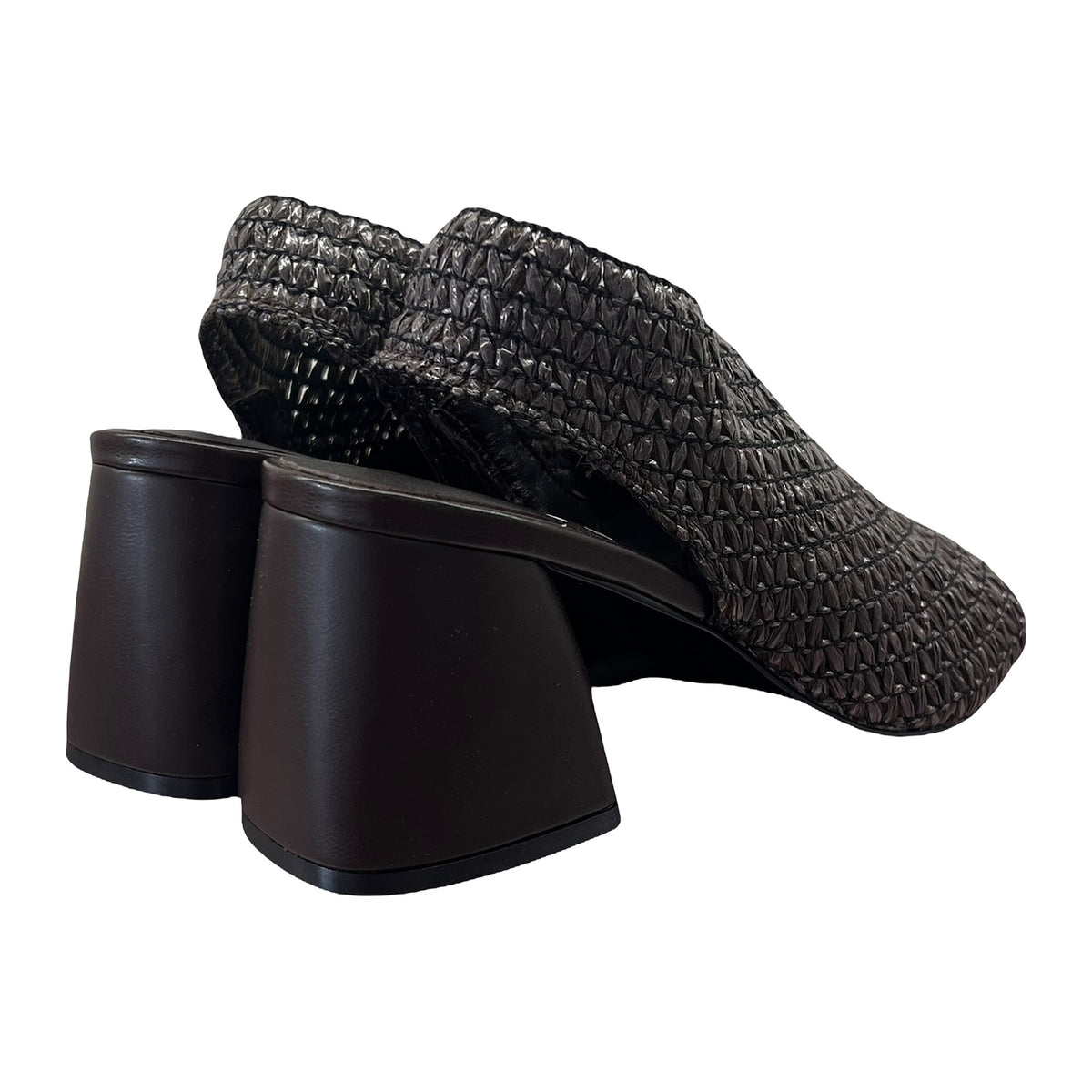 Sandali Jeannot Spuntato In Rafia Testa Di Moro Tacco 7.5cm, vista 3