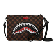 Pochette Sprayground Sharks IN Paris WTF Bubble Brown Check Crossover Clutch