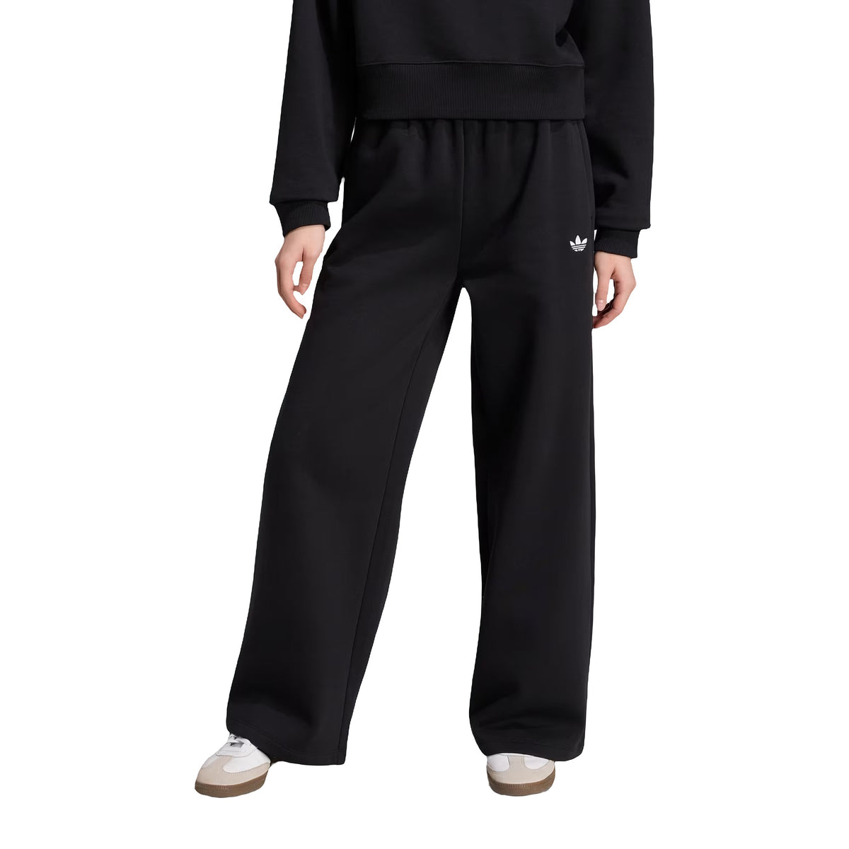 Pantaloni Adidas a gamba larga in tessuto felpato, vista 2