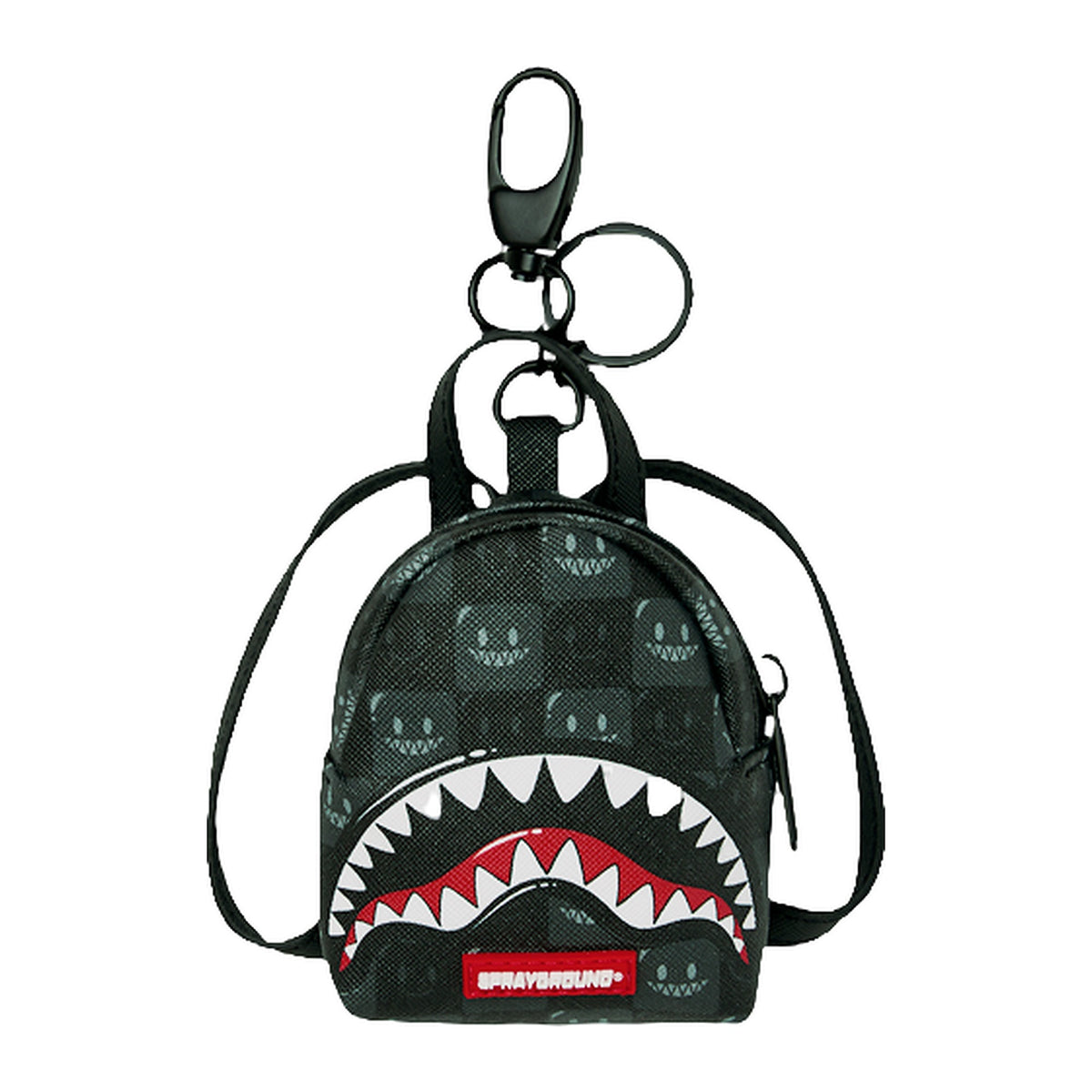 Portachiavi Sprayground Sharks IN Paris WTF Bubbly Black Check Keychain