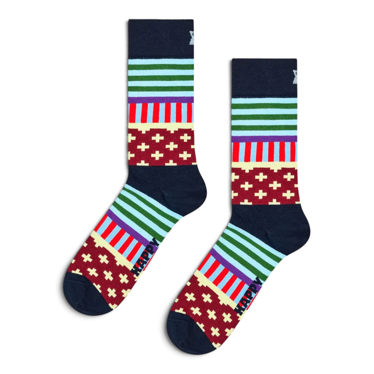 Blocked Stripe Sock Happy Socks verde