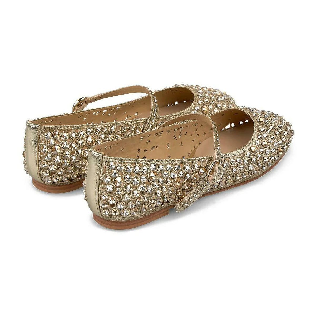 Ballerine e Mocassini Alma en Pena In Pelle E Strass Oro, vista 3