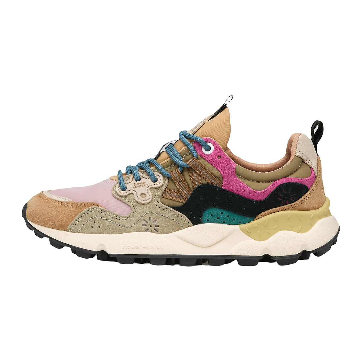 Sneakers Flower Mountain In Suede E Nylon Marrone E Rosa
