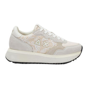 Sneakers Sun68 Big Ally Flower Mesh Bianco Panna