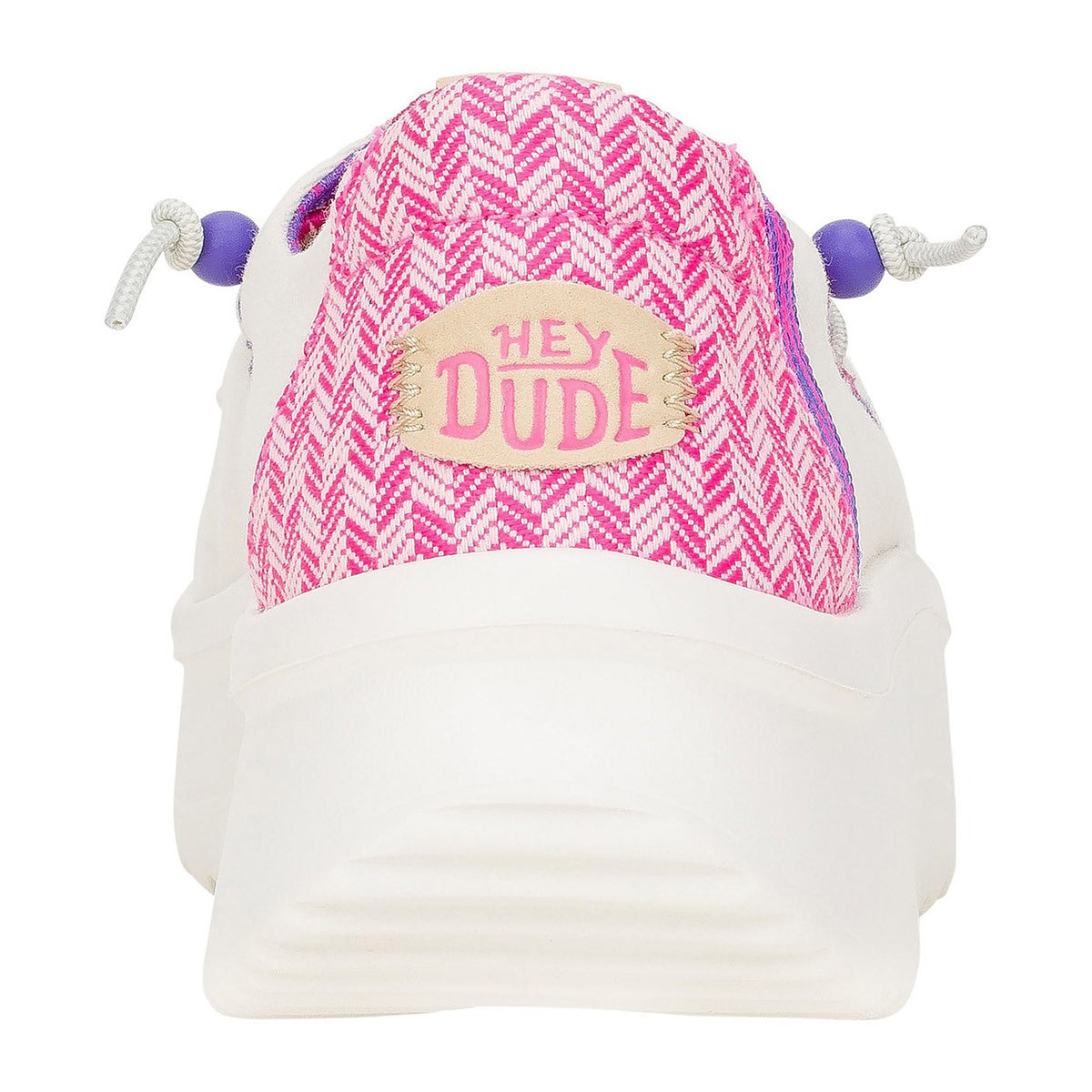 Sneakers Hey Dude Wendy Peak Chambray Woven W White/Pink, vista 3
