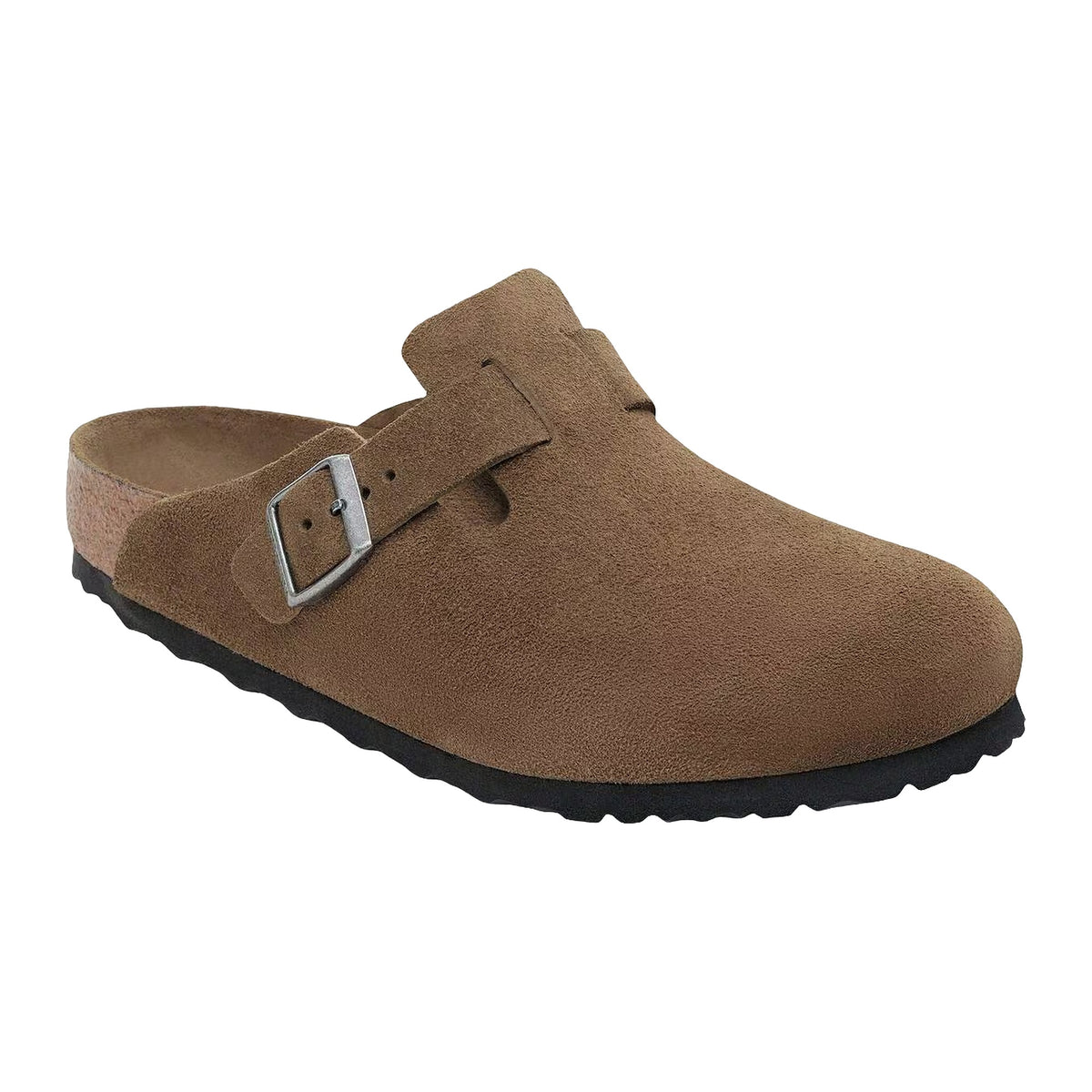 Sandali Birkenstock Boston SFB Dark Tea, Suede Leather