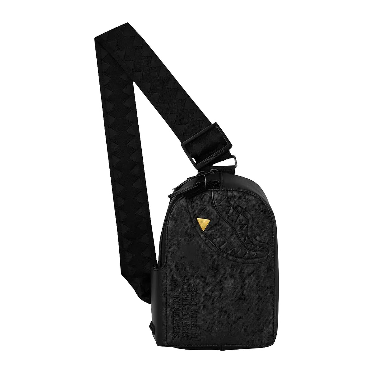 Zaini Sprayground Blacked OUT Embossed Gold Tooth Backpack Sling