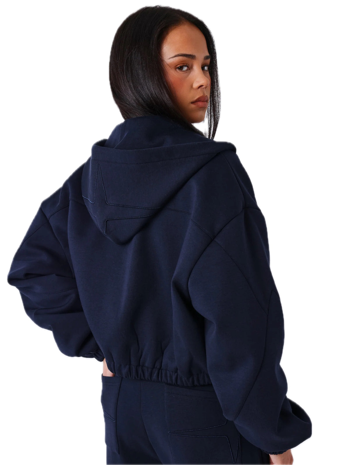 Giacca boxy con zip Natural