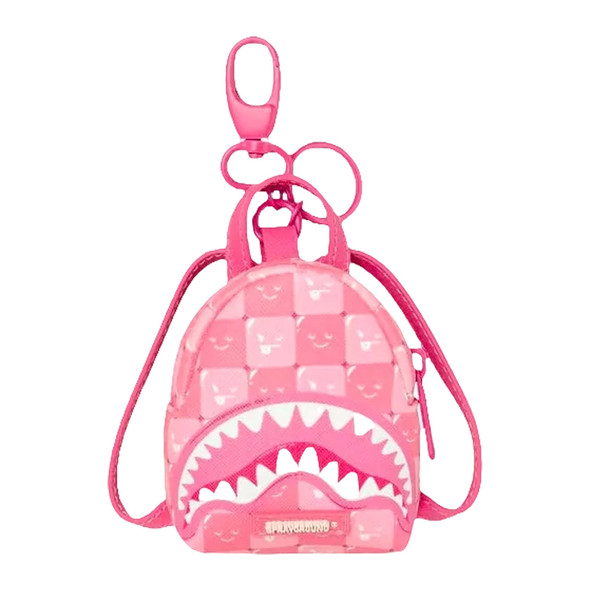 Portachiavi Sprayground Pink NEW Check Faces Backpack Keychain
