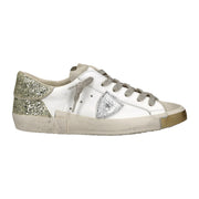 Sneakers Philippe Model Prsx Con Spoiler Glitterato, Bianco Oro
