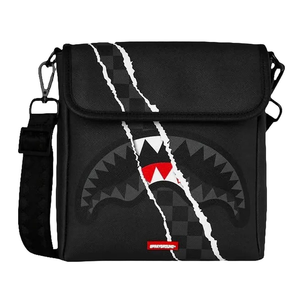 Marsupi Sprayground Center RIP Revealing Gray Check Messenger Sling