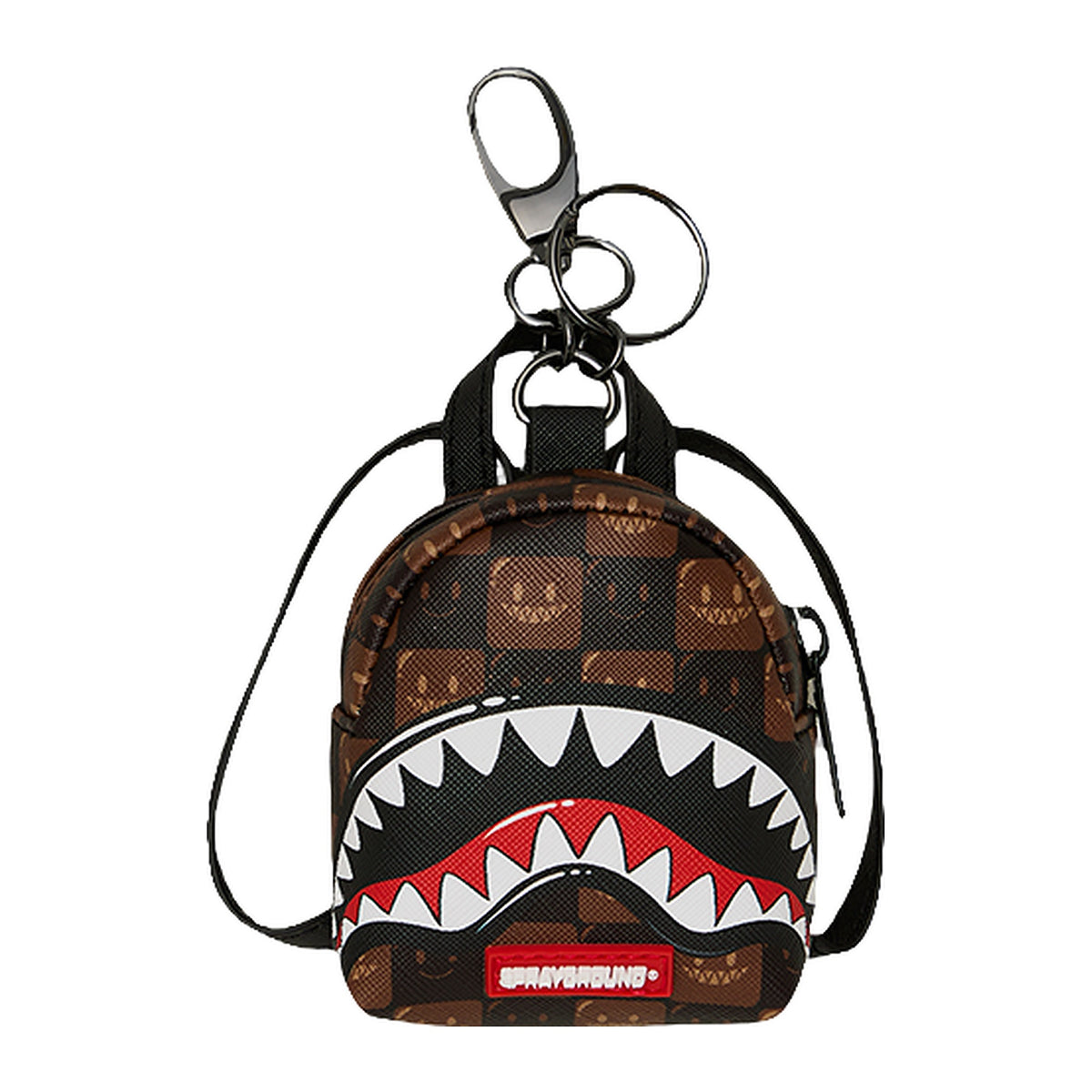 Portachiavi Sprayground Sharks IN Paris WTF Bubble Brown Check Keychain