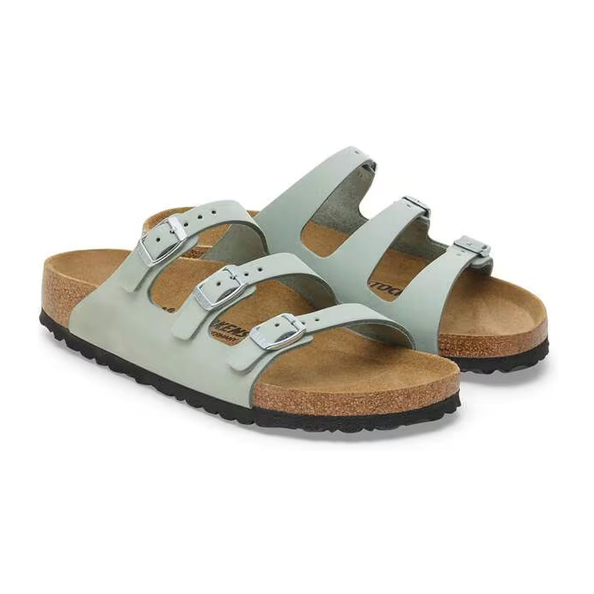 Sandali Bassi Birkenstock Florida Pure Sage, Nubuck Leather, vista 2