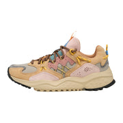 Sneakers Flower Mountain In Suede E Tessuto Cognac, Taupe E Rosa