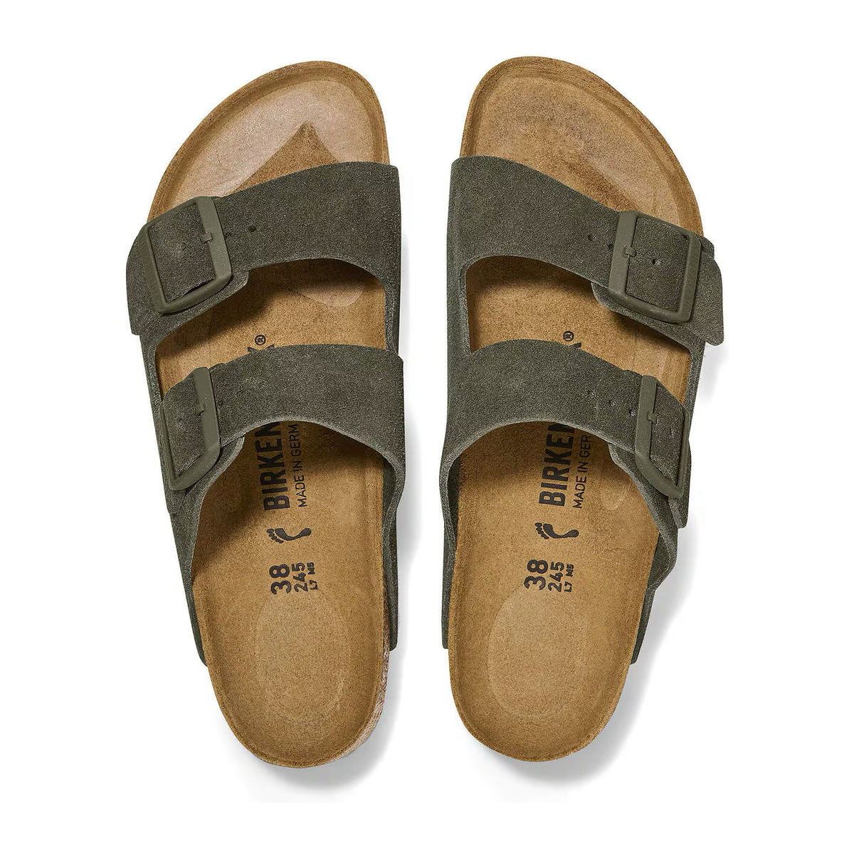 Sandali Birkenstock Arizona Thyme, Suede Leather, vista 3