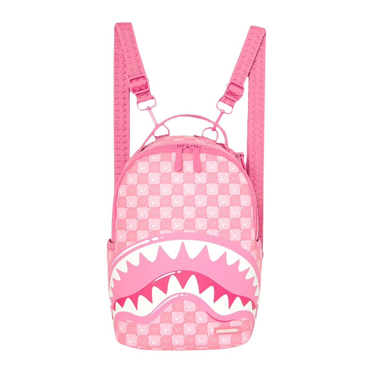 Zaini Sprayground Pink NEW Check Faces Mini Backpack