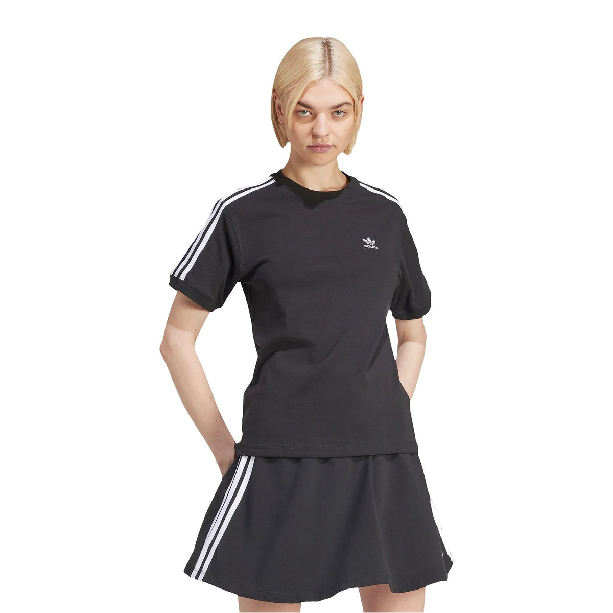 Adidas T-shirt 3-stripes Nero Regular Fit, vista 3