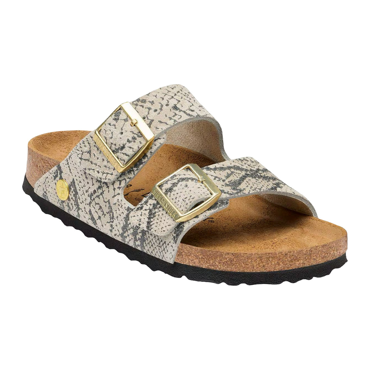 Sandali Bassi Birkenstock Arizona Snake Oyster, Suede Leather