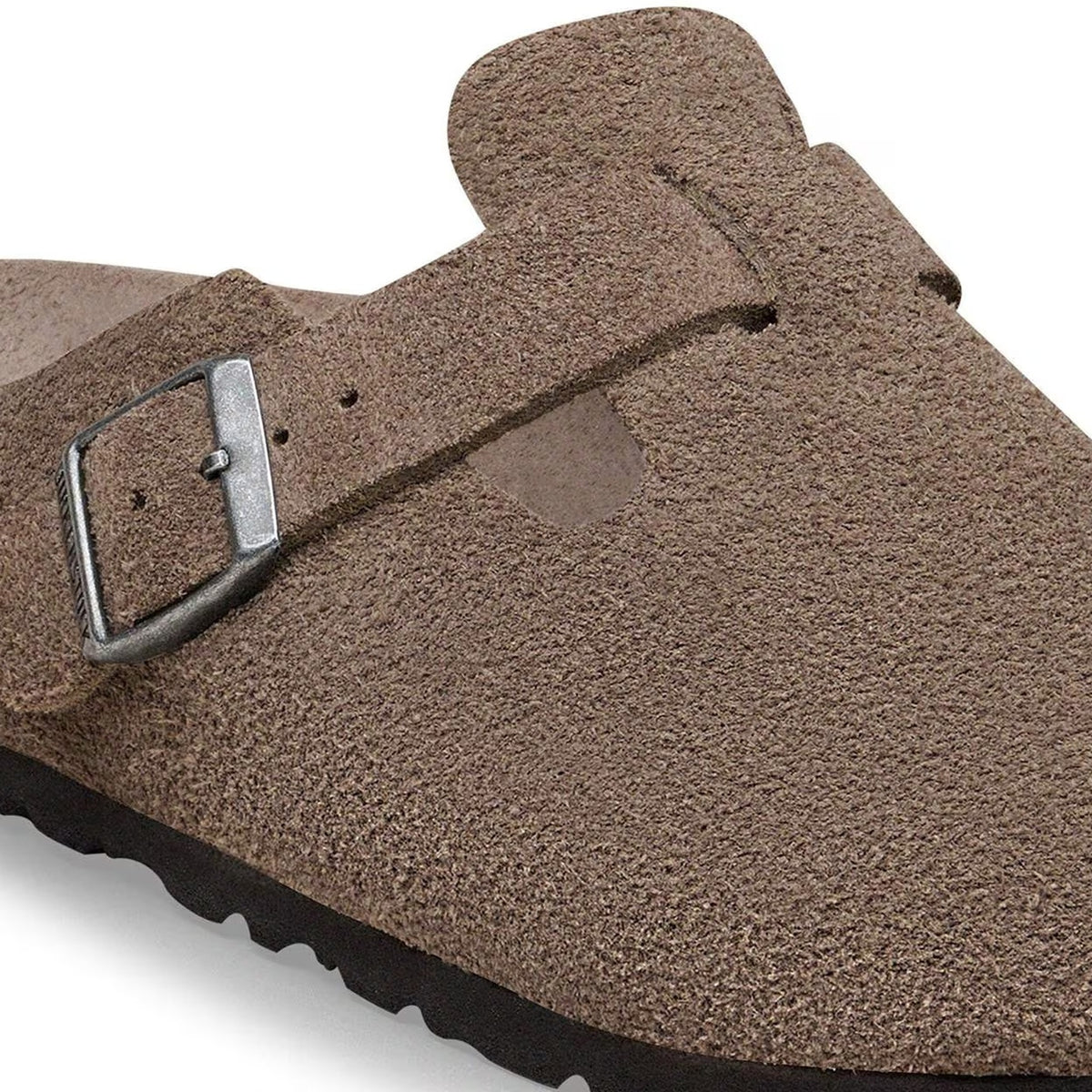 Sandali Birkenstock Boston SFB Concrete Gray, Suede Leather, vista 4