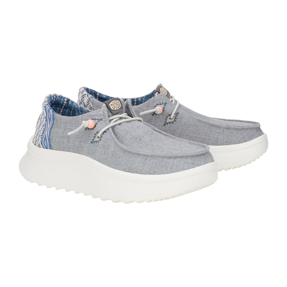 Ballerine e Mocassini Hey Dude Wendy Peak Chambray Woven Gray, vista 2