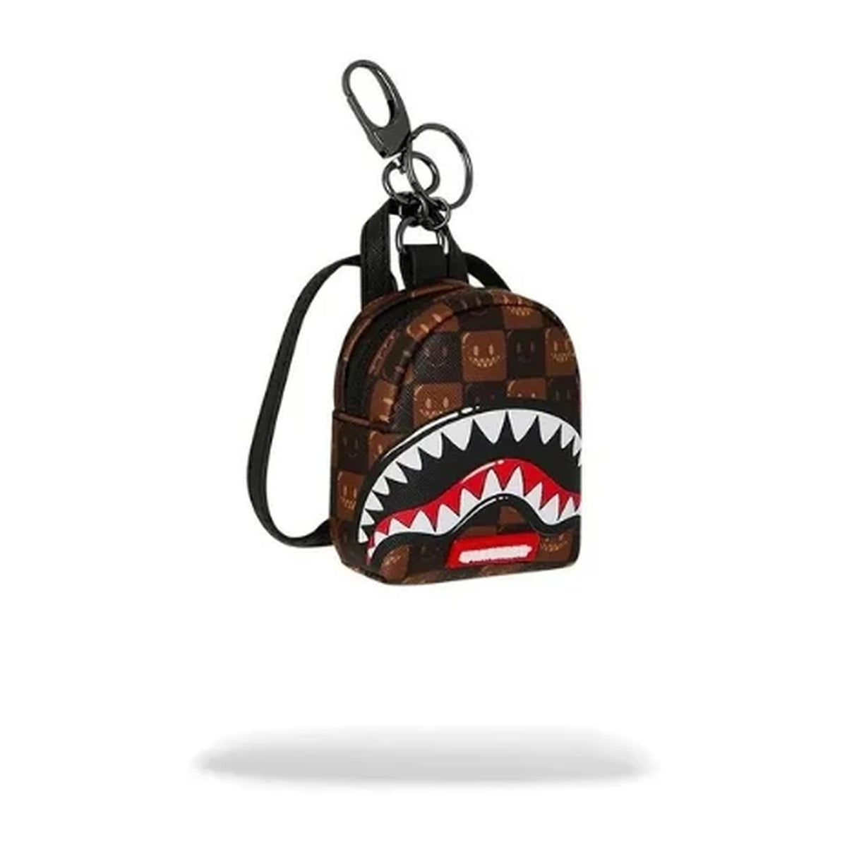 Portachiavi Sprayground Sharks IN Paris WTF Bubble Brown Check Keychain, vista 3
