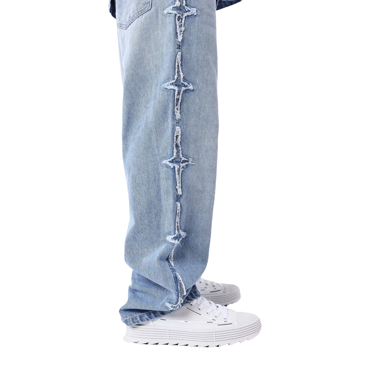 Jeans Project X Paris Baggy Con Inserti Polaris, vista 3