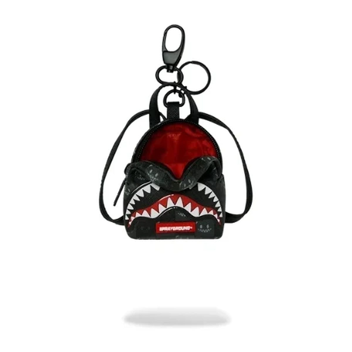 Portachiavi Sprayground Sharks IN Paris WTF Bubbly Black Check Keychain, vista 2