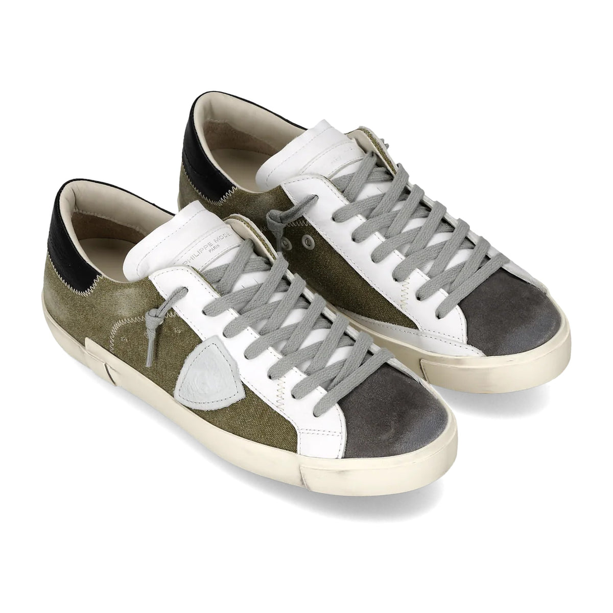 Sneakers Philippe Model Prsx Uomo, Verde Militare Grigio, vista 2