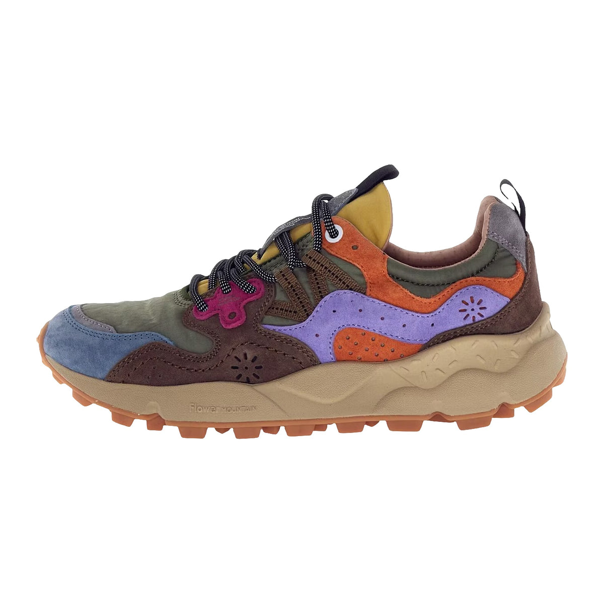 Sneakers Flower Mountain In Suede E Nylon Verde Khaky
