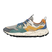 Sneakers Flower Mountain In Suede E Tessuto Tecnico - Grigio-verde Petrolio